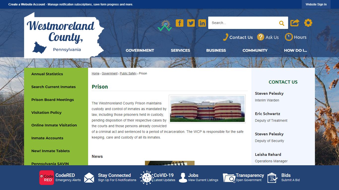 Prison | Westmoreland County, PA - Official Website
