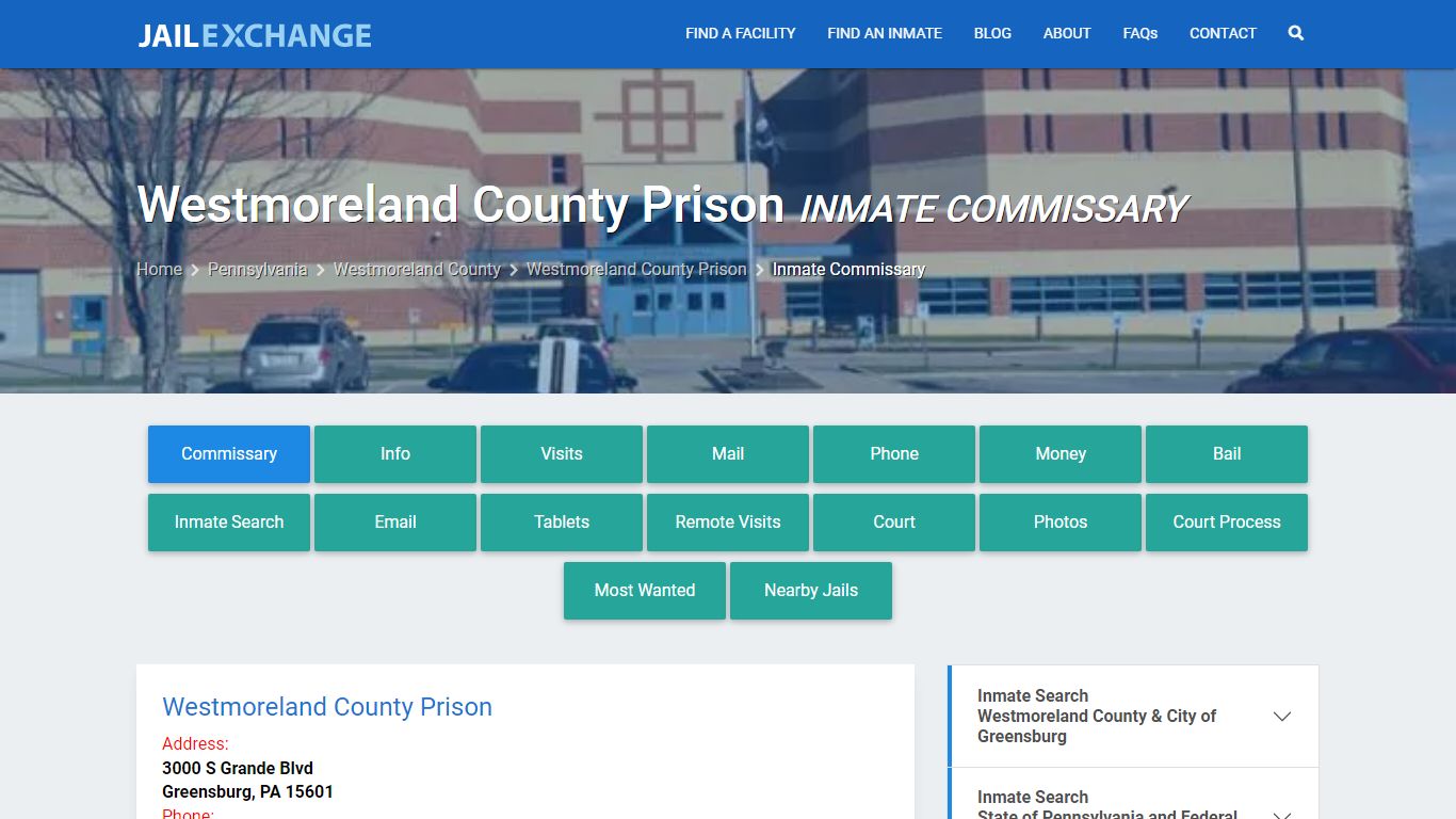Westmoreland County Prison Inmate Commissary - Jail Exchange