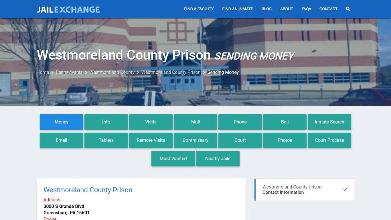Send Money to Inmate - Westmoreland County Prison, PA - Jail Exchange